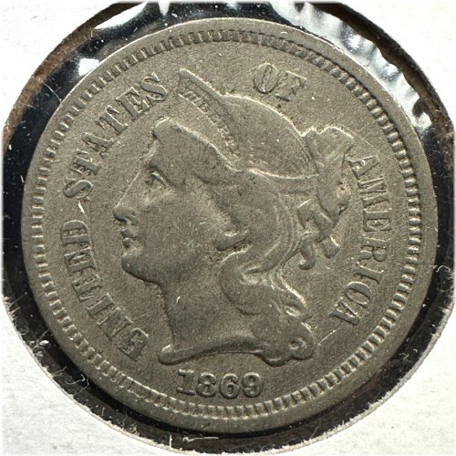 1869 Liberty Head Three Cent Nickel
