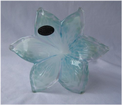 Light Blue Murano Flower Glass Sculpture