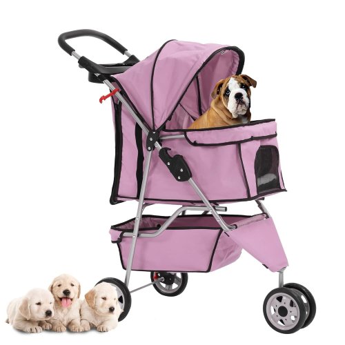 Roaming Paws 3-Wheel Pet Travel Stroller - Pink