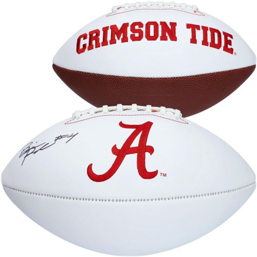 Crimson Tide Signed White Panel Football by Brian Robinson