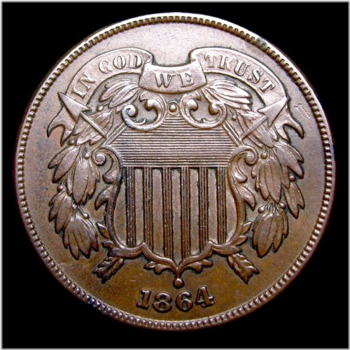 Rotated Reverse 1864 Two Cent Piece