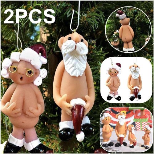 Jolly Santa Duo Ornament Set