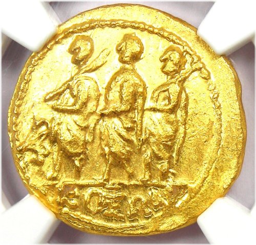 Brutus Coson Gold AV Stater - 54 BC Roman Coin - NGC MS (UNC)