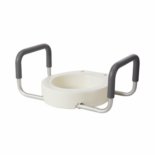 ElevateEase Toilet Seat Riser with Safety Rails and Armrests by Drive Medical