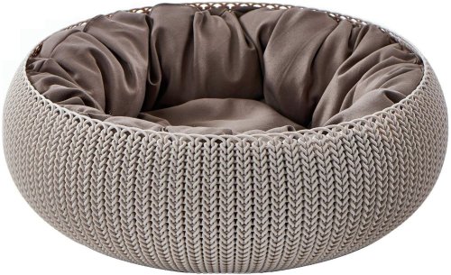 Knit Cozy Pet Bed with Cushion