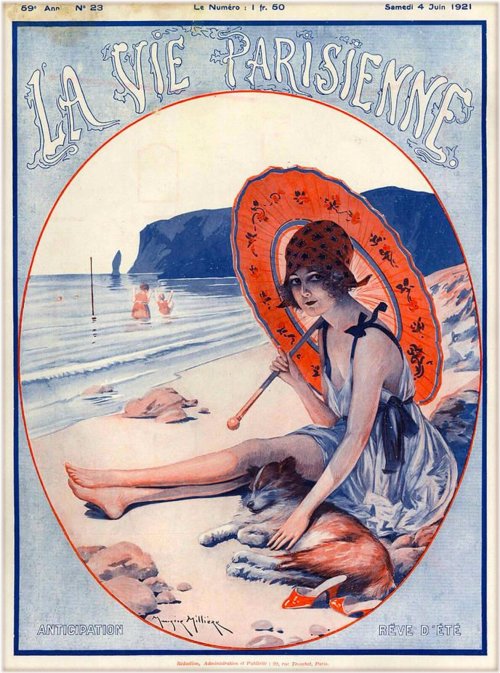 Anticipation Girl Beach Travel Poster