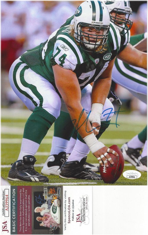 Nick Mangold Autographed Action Shot - JSA Certified