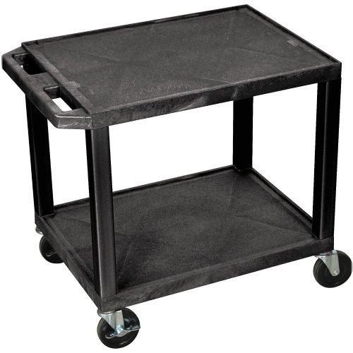 Black Tuffy Utility Cart with Durable 2-Shelves