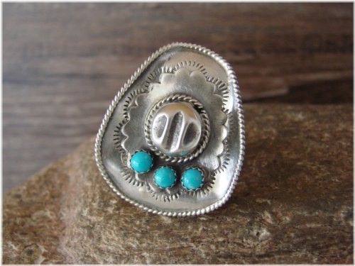 Southwestern Turquoise Cowgirl Hat Ring
