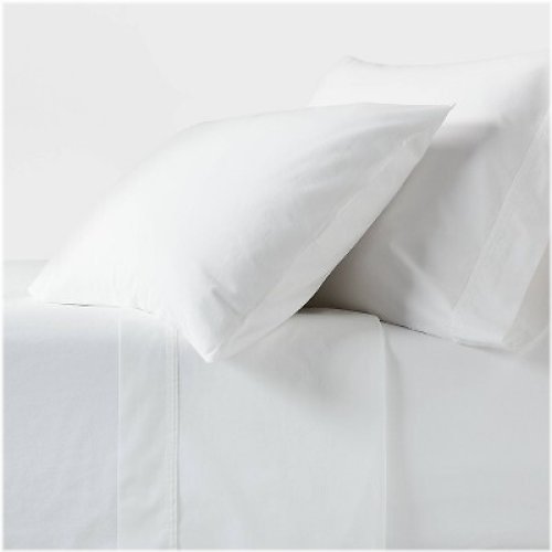 Organic Percale True White Queen Sheet Set