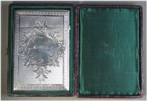 Engraved Gorham Silver Calling Card Case with Box