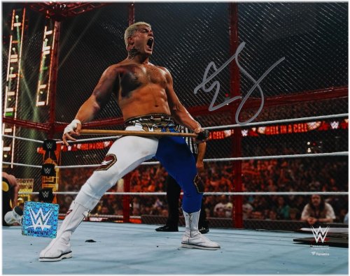 Cody Rhodes Autographed Hell in a Cell Sledgehammer Photo