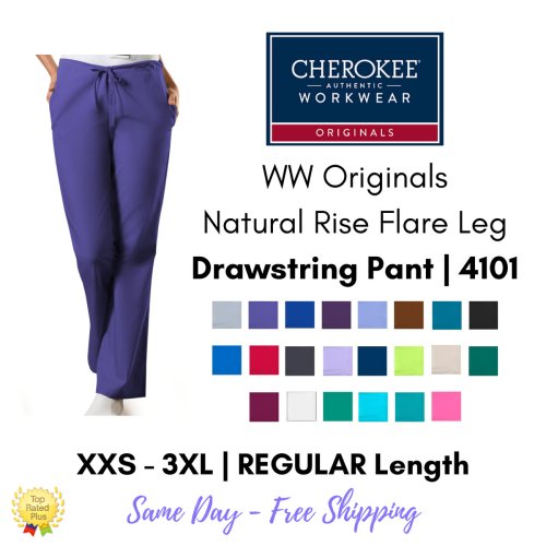 Cherokee Workwear Drawstring Flare Pants