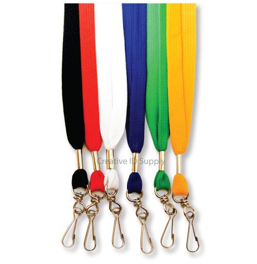 Rainbow ID Badge Lanyards - Set of 100 Flat Neck Straps