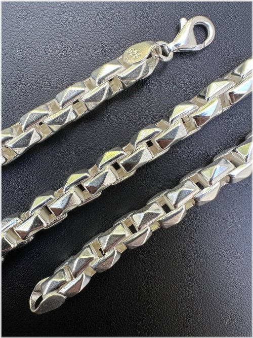 Silver Rolo Hermes Link Chain Set for Men