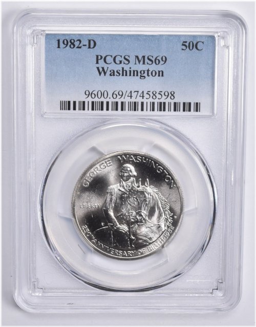 1982-D Washington Commemorative Half Dollar (MS69)