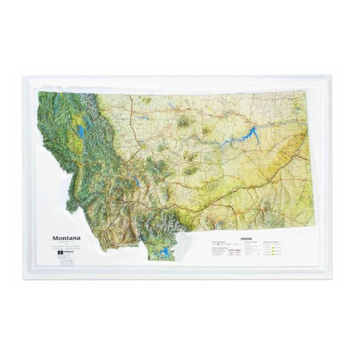 Montana Topography Explorer 3D Map - 25" x 17" (Unframed)