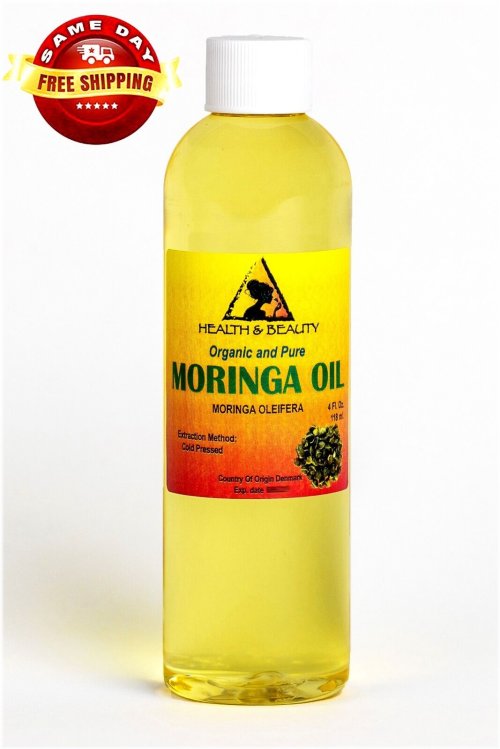 Pure Moringa Oil (4 oz) - Unrefined, Organic, Cold Pressed, and Virgin