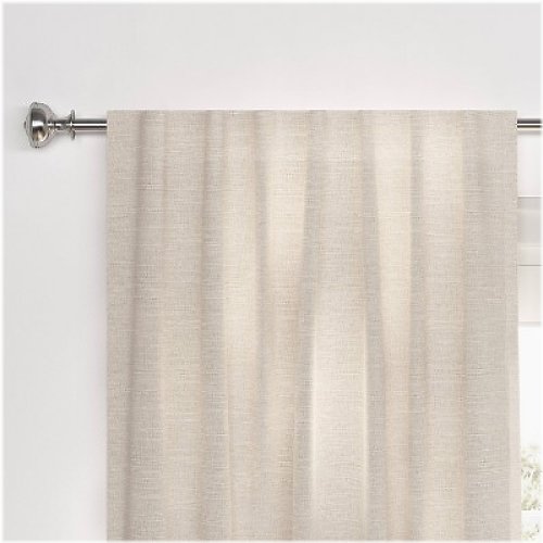 Textural Overlay Cream Window Curtain