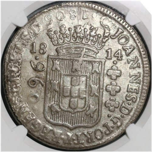 Brazilian Colonial Coin - 1814-B NGC XF Det Overstruck Peru 8 Reales 1805 (21011202C)