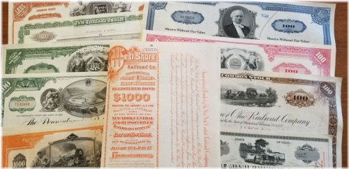 Railroad Stock Certificate Variety Pack