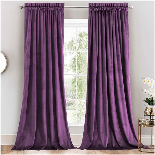 Velvet Heavyweight Rod Pocket Curtain Set