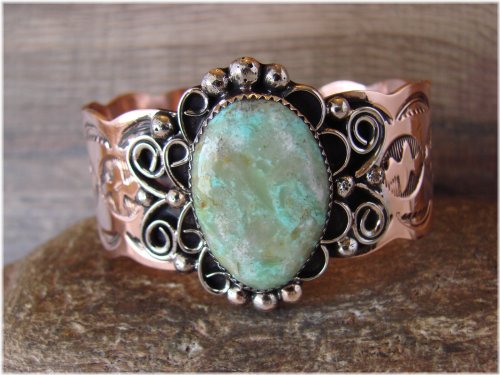 Copper Turquoise Bracelet by Jackie Cleveland