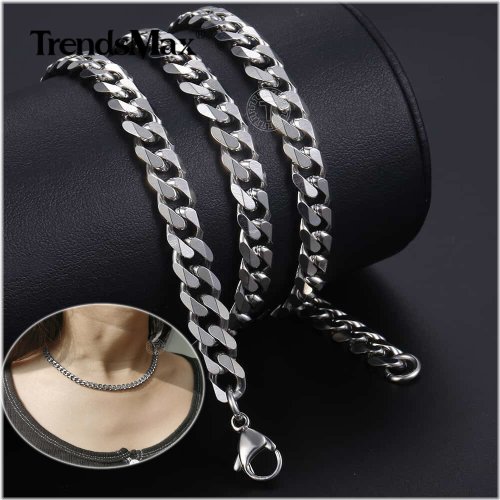 Silver Cuban Curb Chain Necklace