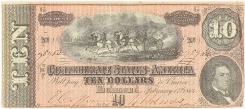 Confederate States of America $10 Note (1864)