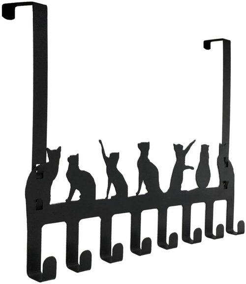 Feline Door Hanger: Sturdy Metal Rack for Towels and Hats