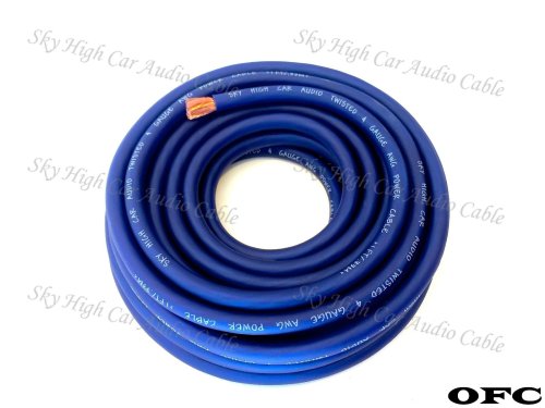 Sky High OFC Blue Power Ground Wire for Car Audio Installations