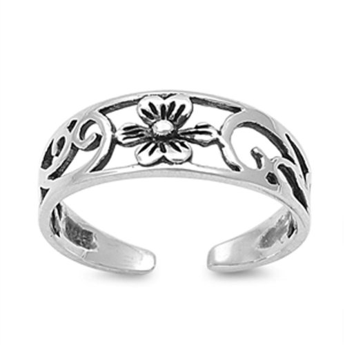 Silver Blossom Toe Ring