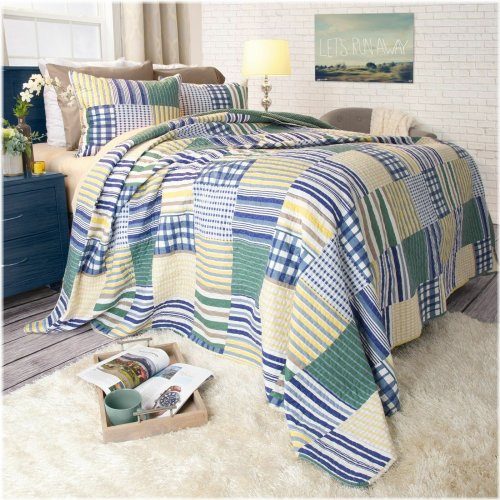 Rainbow Square Quilted Bedding Set