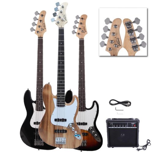 Sunset Black Basswood Electric Bass Guitar Set