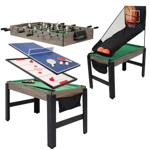 Rustic Gray 5-in-1 Multi-Game Table