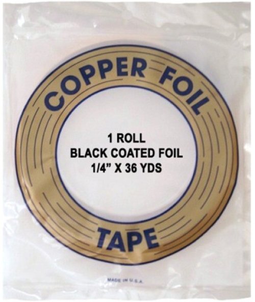 Copper Foil Roll - 1/4 inch Black Back, 1 mil