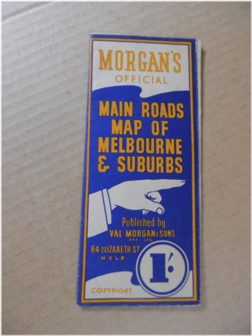 Melbourne and Suburbs Australia Vintage Map from c.1930s by Val Morgan & Sons