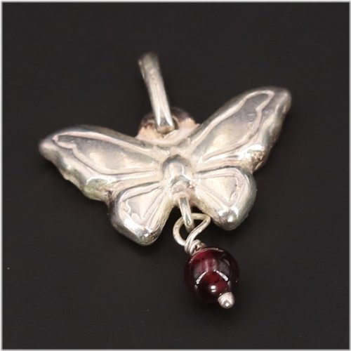 Charming Garnet Butterfly Pendant