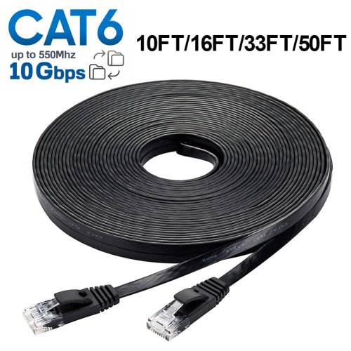 Black Flatline Ethernet Cable