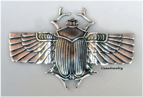 Antiqued Scarab Beetle Pendant