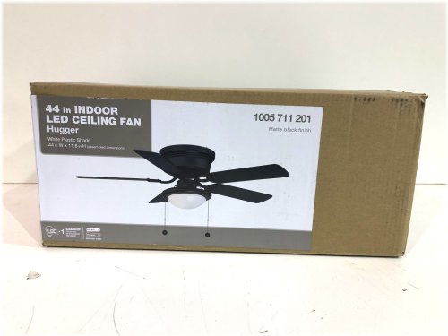 Matte Black LED Hugger Ceiling Fan with Light Kit