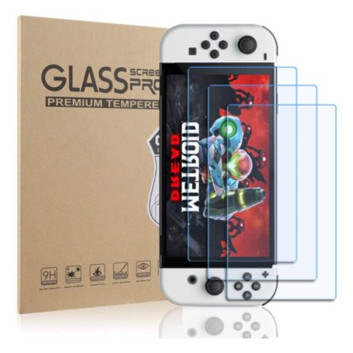 CrystalShield for Nintendo Switch OLED - 3 Pack Tempered Glass Screen Protectors