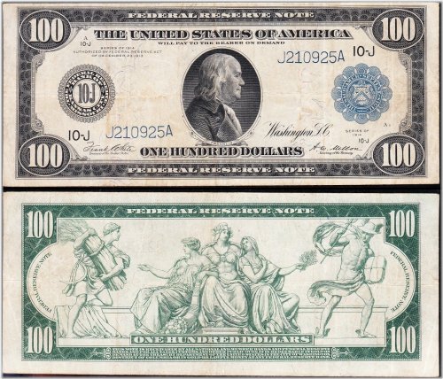 Bold & Crisp 1914 $100 Kansas City Federal Reserve Note