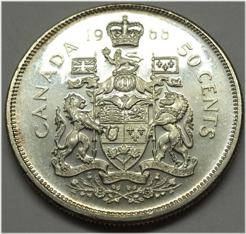1966 Canadian Silver Half Dollar
