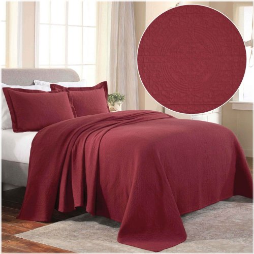 Cotton Jacquard Matelasse Bedspread Set with Pillowcases