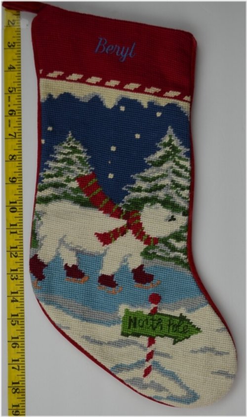 Frosty Arctic Monogrammed Stocking