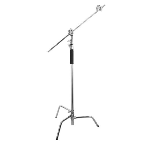 Chrome Turtle Stand with Adjustable Arm and Gobo Mounts