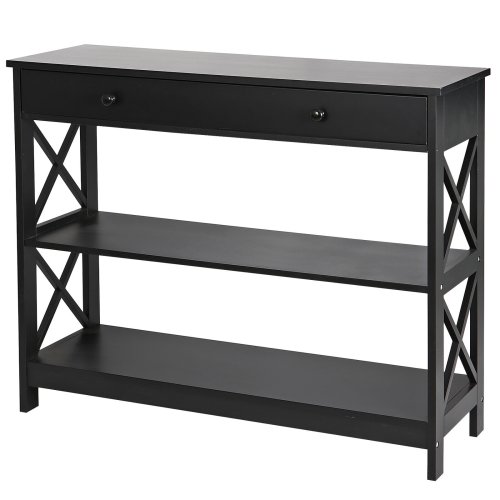 X-Design Console Table with Drawers and Shelves