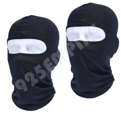 Black Cotton Full Face Balaclava Mask Set for Men