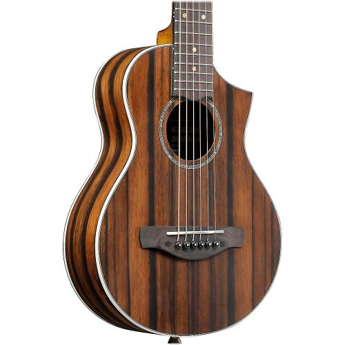 Exotic Wood Piccolo Acoustic Guitar - Dark Brown Open Pore Finish by Ibanez